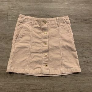Mini Corduroy Button Up Skirt